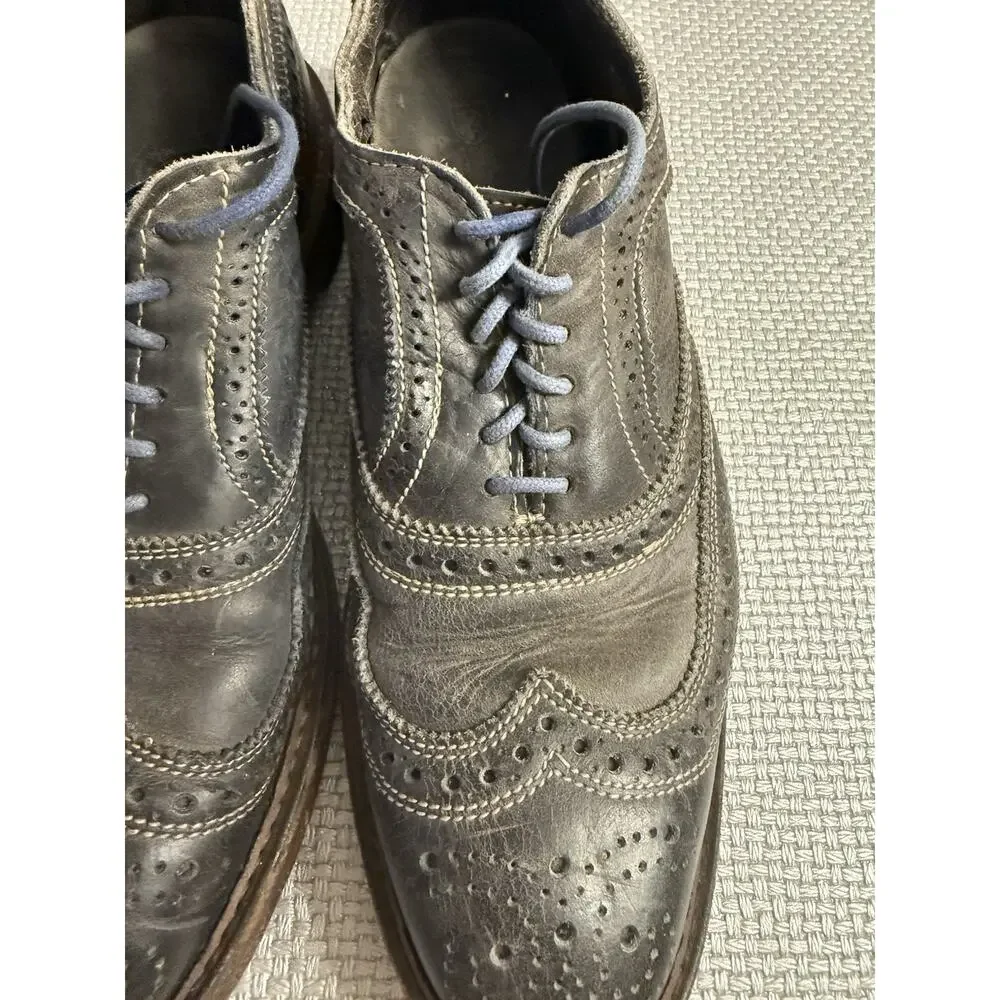 Allen Edmonds Neumok Wingtip Oxford Shoes Blue/Navy Nubuck Leather Mens US 7